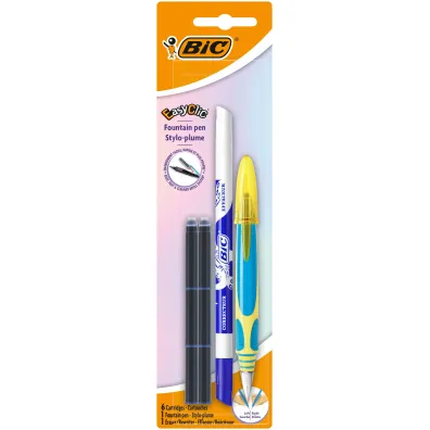 Bic Pi�ro wieczne + wk�ady + wymazywacz niebieski Easy Clic Standard FP blister 1+6+1