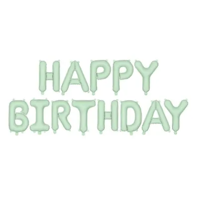 PartyDeco Balon foliowy Happy Birthday 340x35cm ziele
