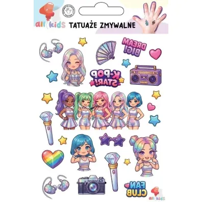 Tatua�e zmywalne dla dzieci K-pop Star All4Kids