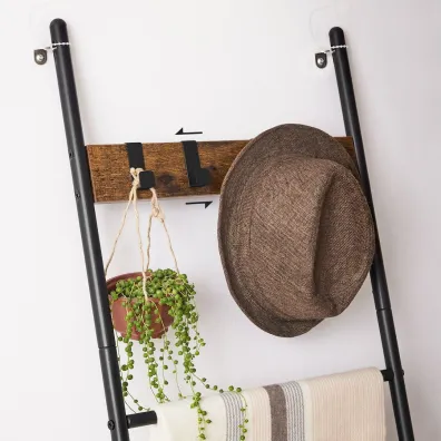 Songmics Rustykalny rega drabinkowy 160 cm