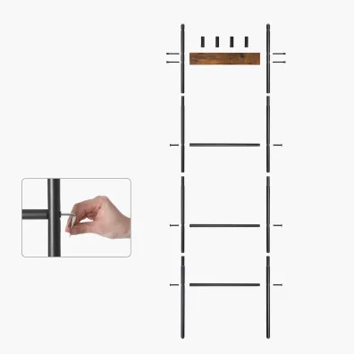 Songmics Rustykalny rega drabinkowy 160 cm