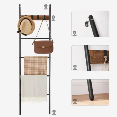 Songmics Rustykalny rega drabinkowy 160 cm