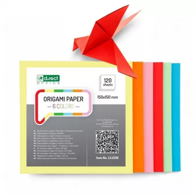 D.rect Kostka origami 150x150 mm, 6 kolorw, 120 arkuszy