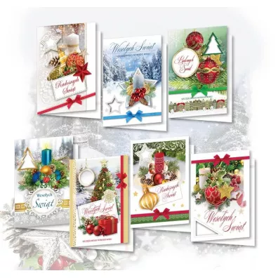 Top Graphic Karnet Bo�e Narodzenie z op�atkiem, �wieckie mix 10 szt.