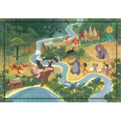 Puzzle 1000 Compact Story Maps The Hungle book Clementoni