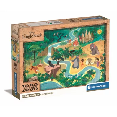 Puzzle 1000 Compact Story Maps The Hungle book Clementoni