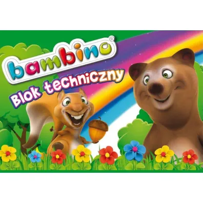 Pakiet Ma�y artysta. Blok techniczny A4 Bambino, Farby akwarelowe, P�dzelki, Kubek do p�ukania p�dzli