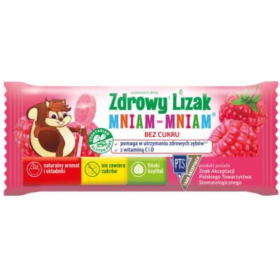 Pi Przemian Lizak o smaku malinowym mniam-mniam bezglutenowy Suplement diety 6 g