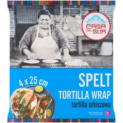 Casa del Sur Tortilla wrap orkiszowy 25 cm 4 x 60 g