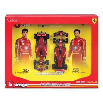 Bburago Model 1:43 Ferrari SF-24 2-pak Leclerc-Sainz 18-36856