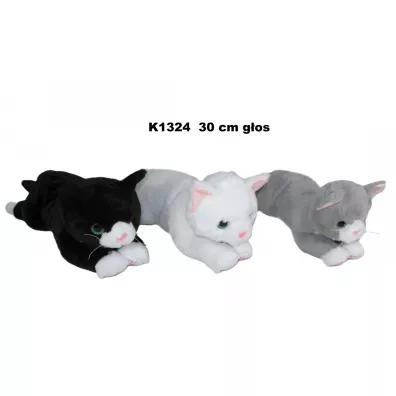 PLUSZAK KOT Z GLOSEM 30CM LEZACY SA Sun-Day