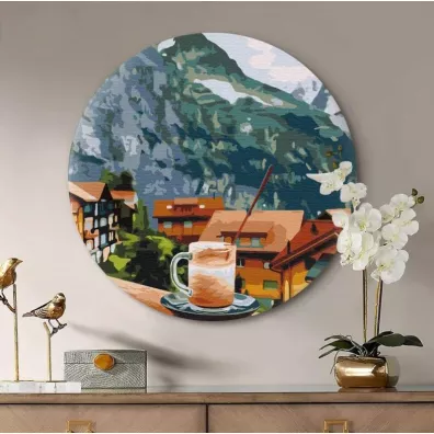 Twoje Hobby Malowanie po numerach okr�g�e - Rano w Wenecji Cappuccino 40cm