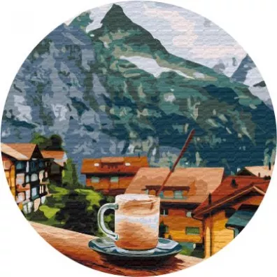 Twoje Hobby Malowanie po numerach okr�g�e - Rano w Wenecji Cappuccino 40cm