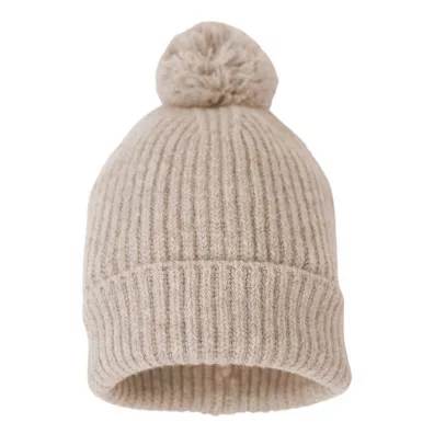 Lodger Czapeczka z weny merino 100% Beige 6-12 mies.
