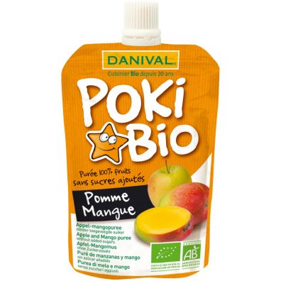 Danival Poki - przecier jabłko-mango 100% owoców bez dodatku cukrów 90 g Bio