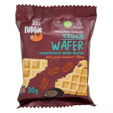 Super Fudgio Wafelek z kremem kakaowo - orzechowym s�odzony daktylami 30 g Bio