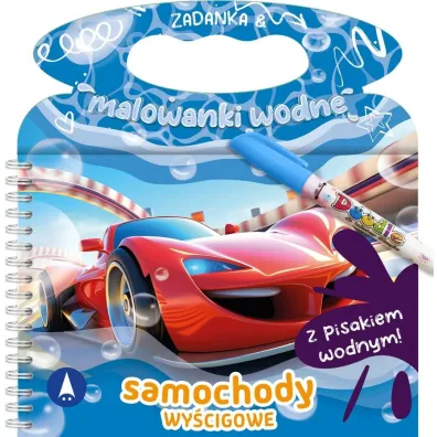 Malowanka 200X140 Zadanka & malowanki wodne. Samochody wy�cigowe  PISAK SKRZAT 079876 - Wioleta �y�owska