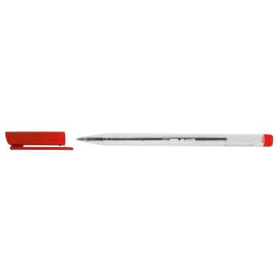 MemoBe D�ugopis biurowy przezroczysty 1 mm czerwony