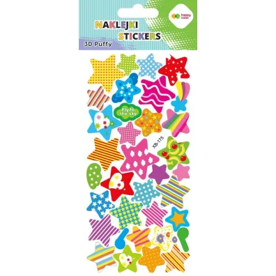Happy Color Naklejki 3D PUFFY-Colorful Stars 9.5x22 cm