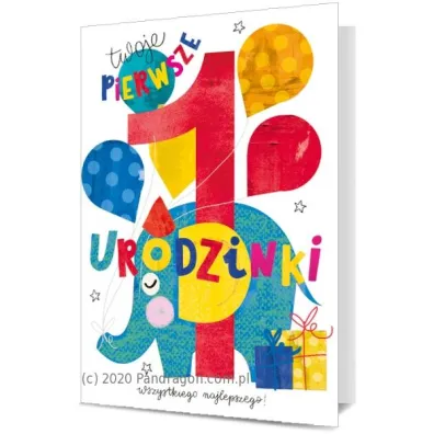 Karnet okazjonalny B6 z kopert� 1 Urodziny PAN DRAGON KB6-1839