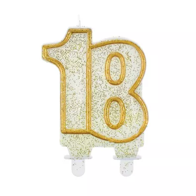 Godan �wieczka cyferka 18, z�oty kontur