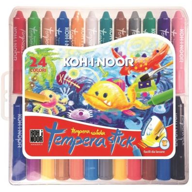 Koh-I-Noor Kredki woskowe wykrcane Tempera Stick 24 kolorw