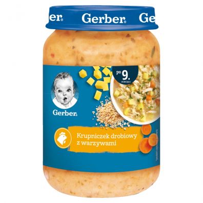 Gerber Zupka krupniczek drobiowy z warzywami dla niemowląt po 9 miesiącu 190 g