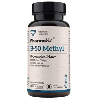 Pharmovit B-50 Methyl B-complex Max+ Suplement diety 60 kaps.