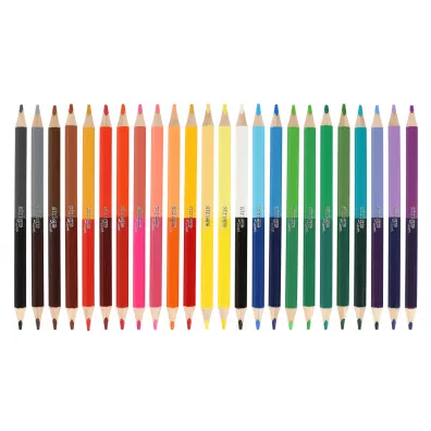 WPC Kredki o��wkowe Jumbo tr�jk�tne dwukolorowe 48 kolor�w 24 szt.