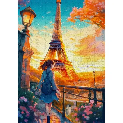 Puzzle 1000 Spacer w Pary�u / Francja Enjoy