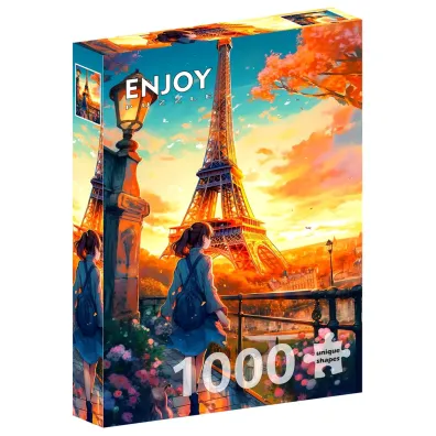 Puzzle 1000 Spacer w Pary�u / Francja Enjoy