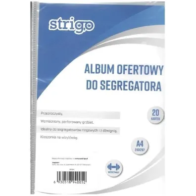 Strigo Album ofertowy A4 do segregatora PP 20 szt.