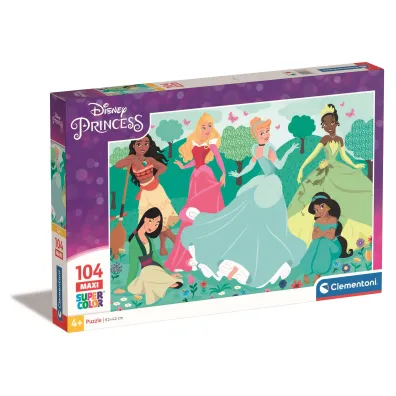 Puzzle 104 el. Maxi SuperColor. Princess Clementoni