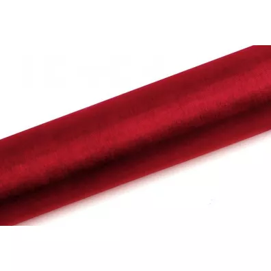 PartyDeco Organza G�adka czerwony 0,16x9m
