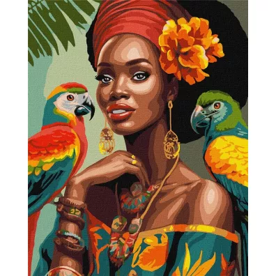 Ideyka Malowanie po numerach - Afryka�ska fashionistka 40x50cm