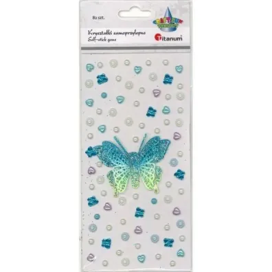 Titanum Kryszta�ki samoprzylepne motyl 3D 75x60mm 82 szt.