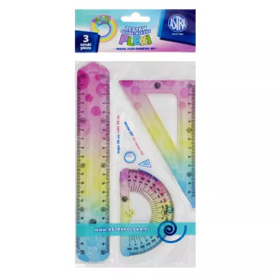 Astra Zestaw geometryczny pastelowy Flexi 3 elementy