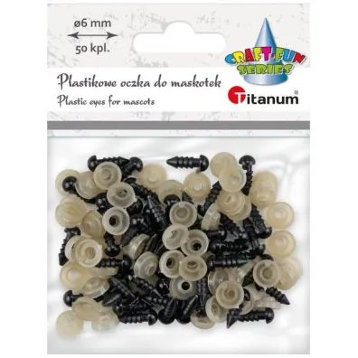 Titanum Oczy do maskotek plastikowe z mocowaniem 6mm 50 szt.