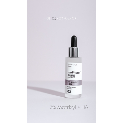 InoPharm Przeciwstarzeniowe serum do twarzy i szyi z 3% Matrixylem i kwasem hialuronowym 30 ml