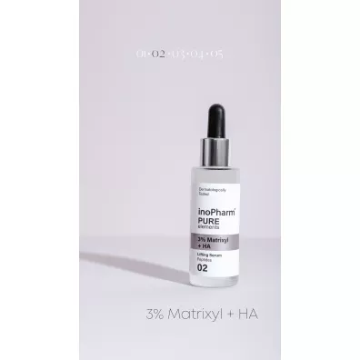 InoPharm Przeciwstarzeniowe serum do twarzy i szyi z 3% Matrixylem i kwasem hialuronowym 30 ml