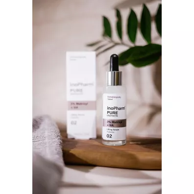 InoPharm Przeciwstarzeniowe serum do twarzy i szyi z 3% Matrixylem i kwasem hialuronowym 30 ml