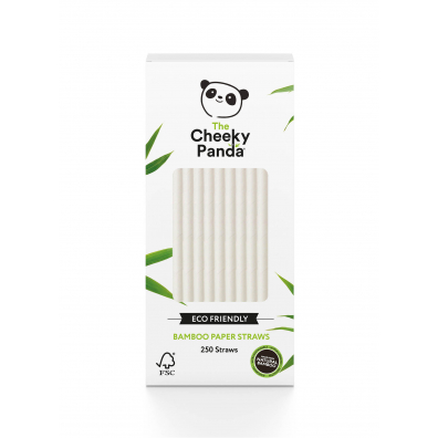 The Cheeky Panda Somki bambusowe jednorazowe, biodegradowalne, biae 250 szt.