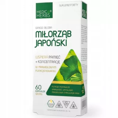 Medica Herbs Mi�orz�b Japo�ski Ginkgo biloba Suplement diety 60 kaps.