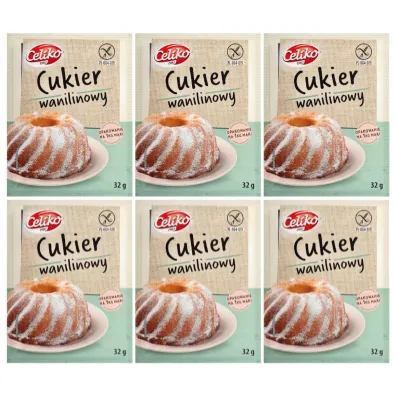 Celiko Cukier wanilinowy bezglutenowy Zestaw 6 x 32 g