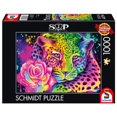Puzzle 1000 el. Sheena Pike Kolorowy lampart Schmidt
