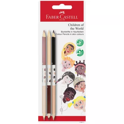Faber-Castell Kredki dwustronne Children of the world 6 kolor�w 3 szt.