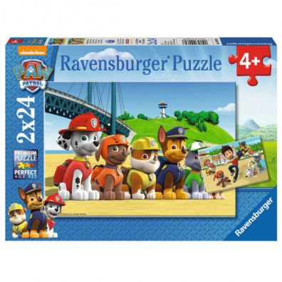 Puzzle 2 x 24 el. Psi Patrol. Bohaterskie szczeniaki Ravensburger