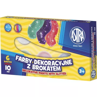 Astra Farby dekoracyjne brokatowe 6 x 10 ml