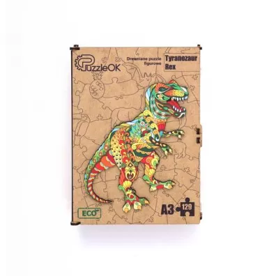 Puzzle drewniane eko 129 el. Tyranozaur rex A3 Maksik