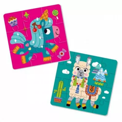 Puzzle piankowe 2w1 Jednoroec i lama Roter Kafer